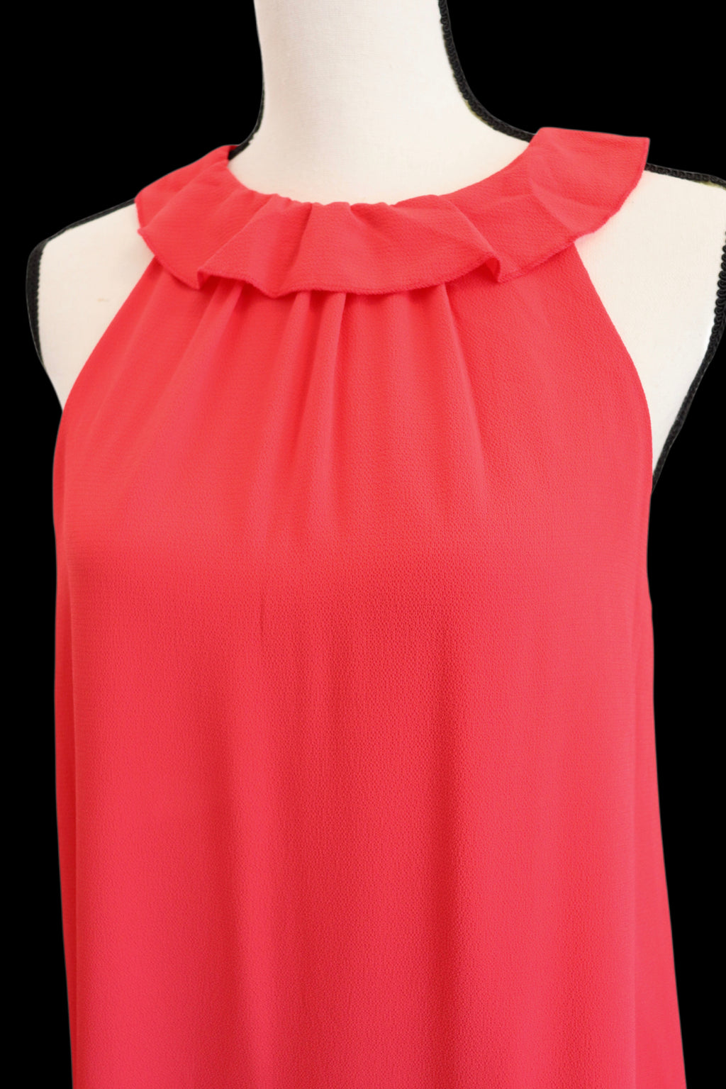 Red Ruffle Neck Dress