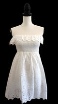 White Sleeveless Embroidered Mini Dress