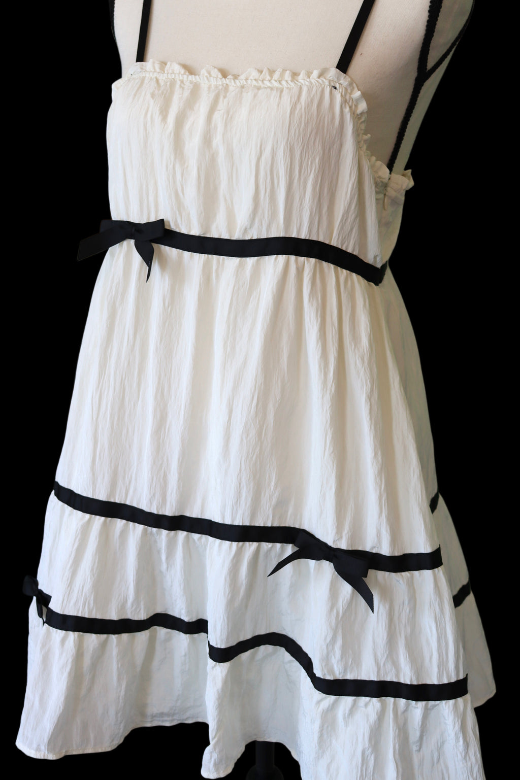 Dainty Ivory Tiered Sundress with Bows