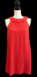 Red Ruffle Neck Dress