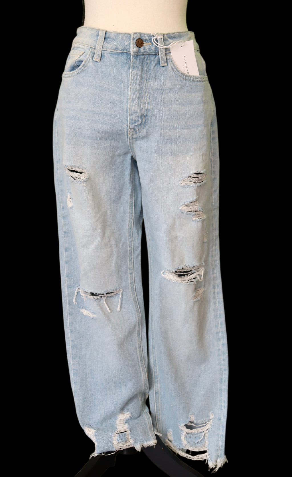 Flying Monkey Light Wash Straight Leg Jeans