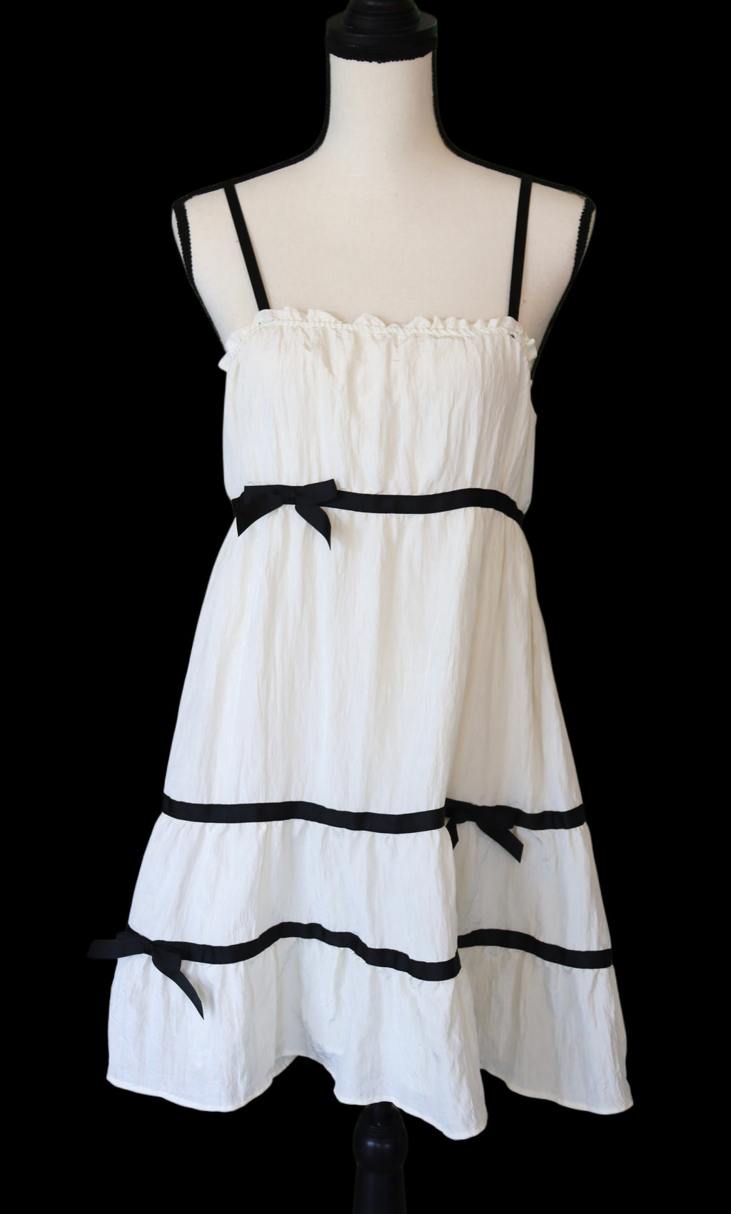 Dainty Ivory Tiered Sundress with Bows