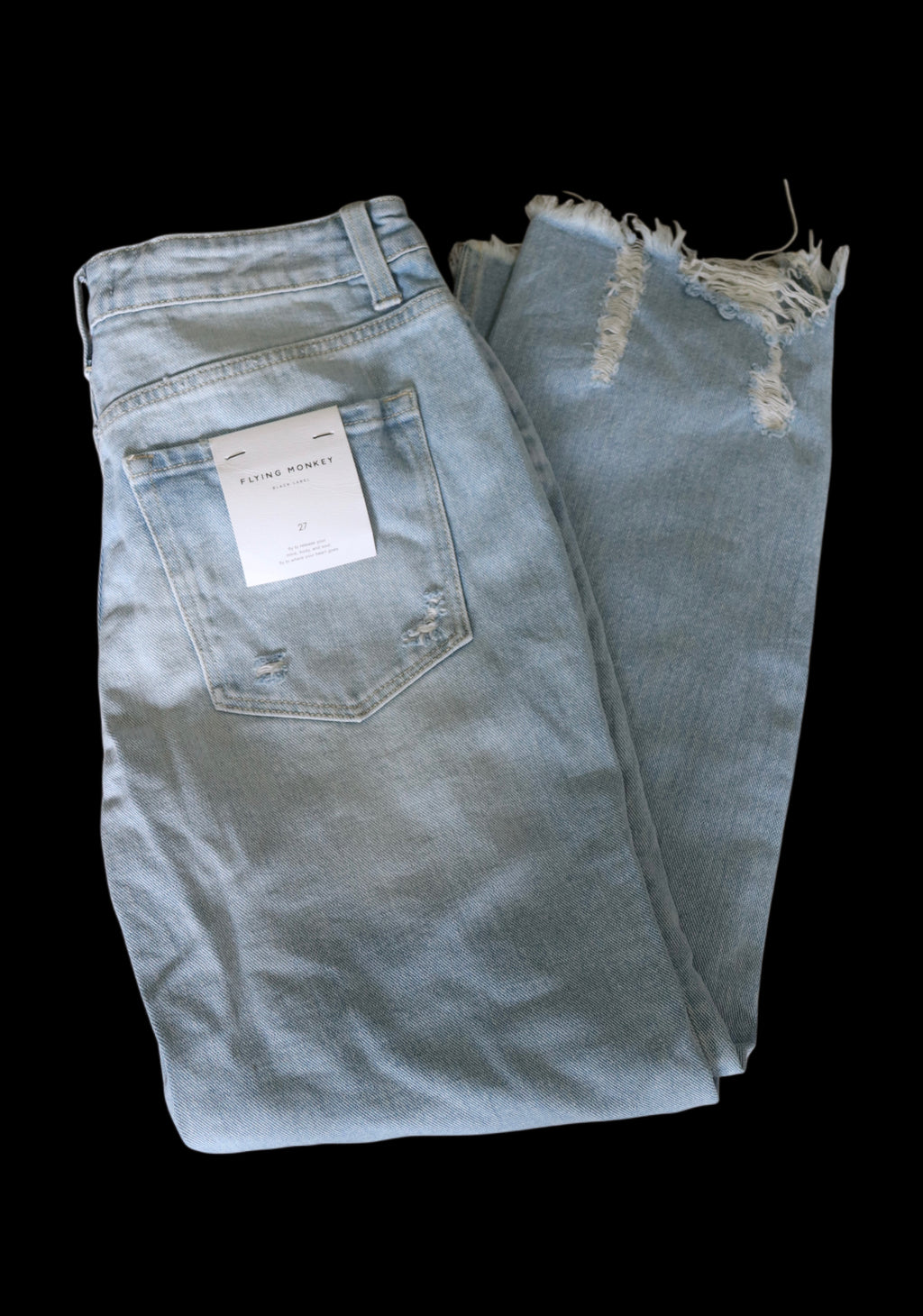 Flying Monkey Light Wash Straight Leg Jeans