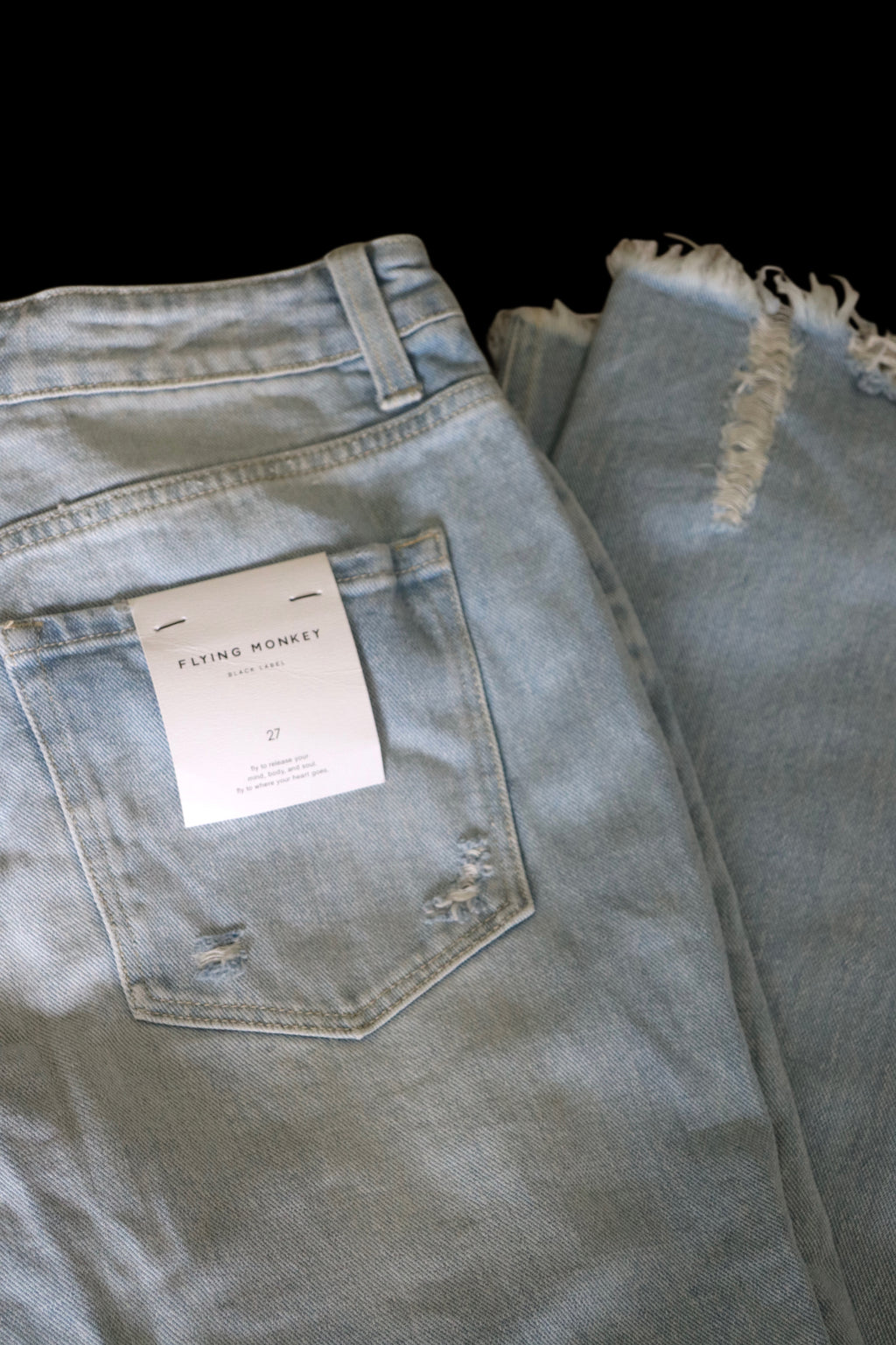 Flying Monkey Light Wash Straight Leg Jeans