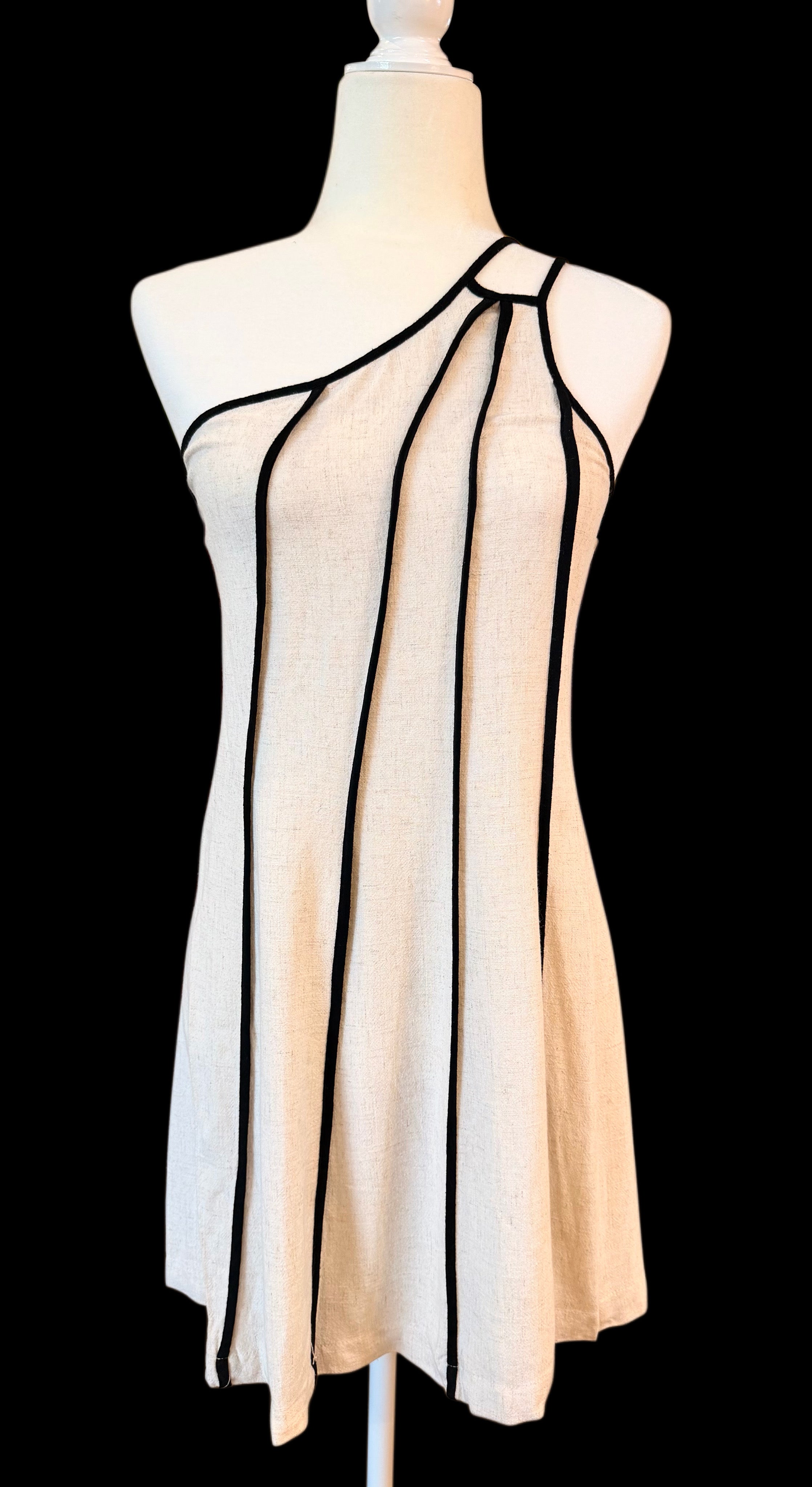 Ivory Sleeveless Unique Strap Dress