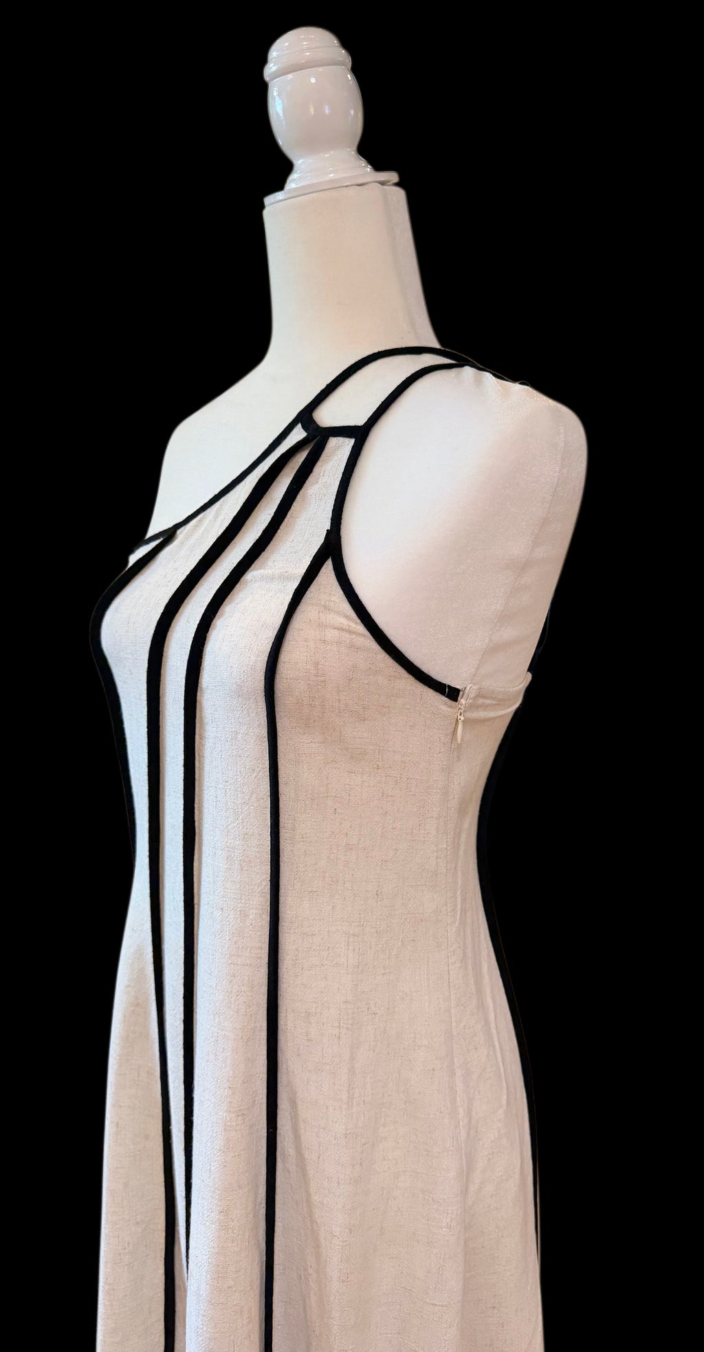 Ivory Sleeveless Unique Strap Dress