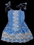 Blue Boho Embroidered Dress